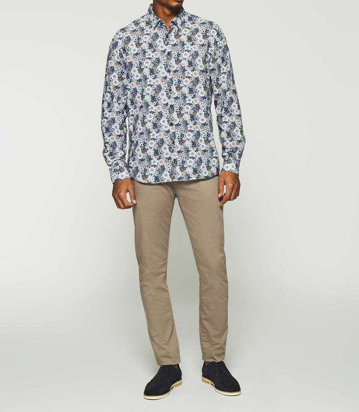 izac Chemise à imprimé fleurs marine KHALYS