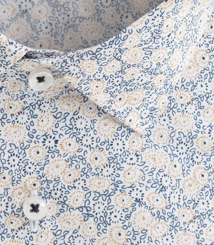 Izac Chemise à Imprimé Floral Beige "Delice"