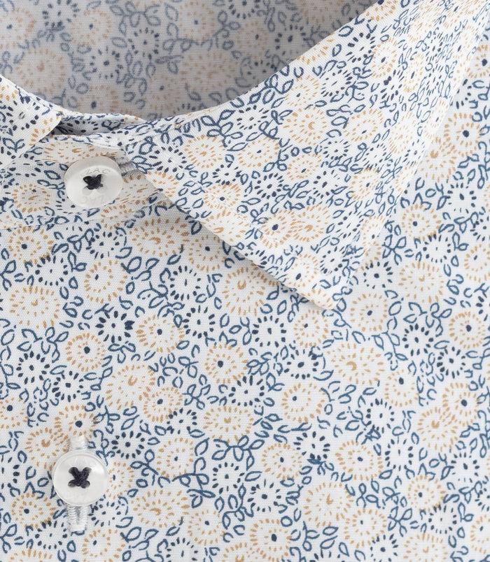 Izac Chemise à Imprimé Floral Beige "Delice"