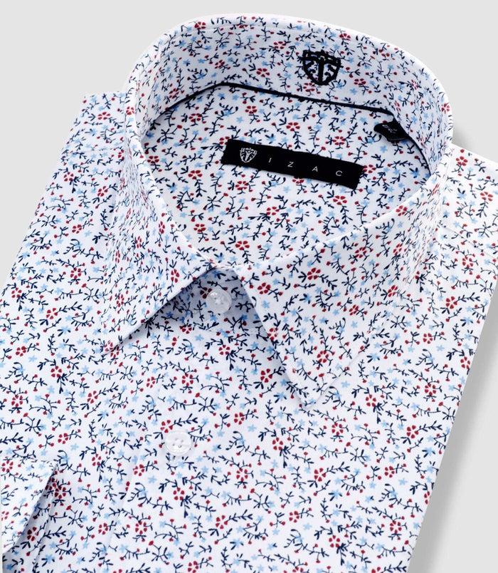 Izac Chemise à Imprimé Floral Blanc "Darylout"