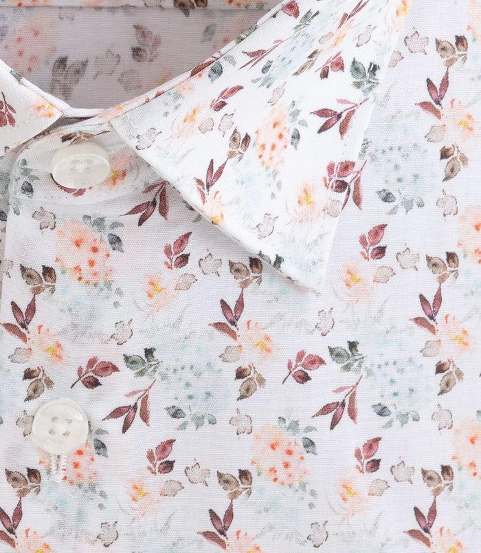 Izac Chemise à Imprimé Floral Blanc "Deus"
