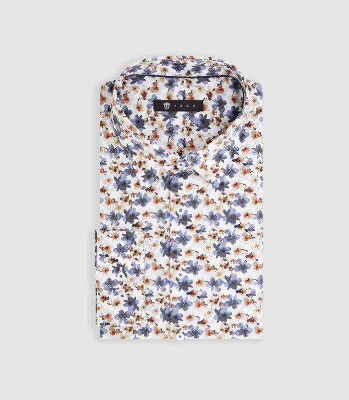 izac Chemise à imprimé floral blanc "Mae"