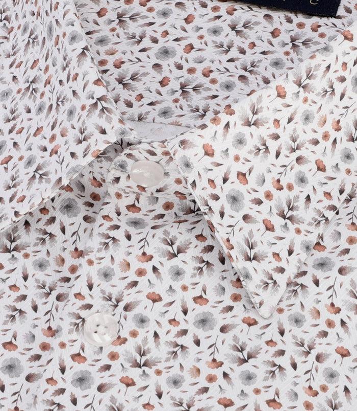 Izac Chemise à Imprimé Floral Blanc PEETER