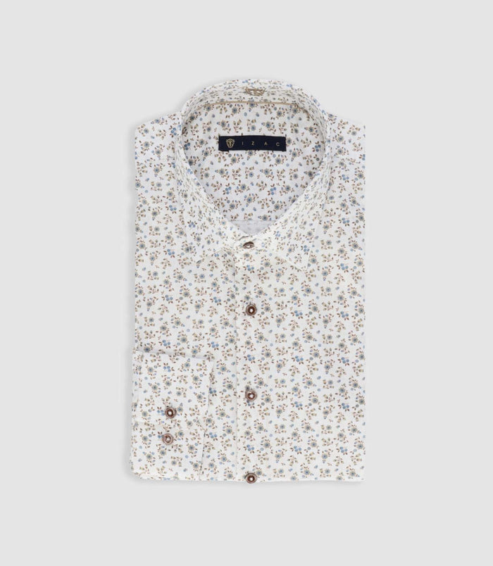 izac Chemise à imprimé floral blanc PEPPINO