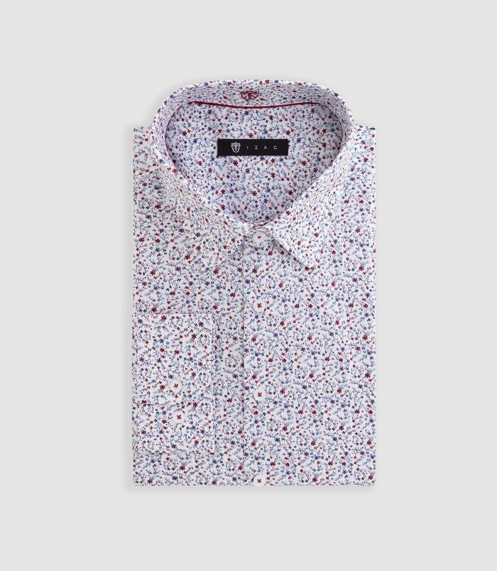 izac Chemise à imprimé floral blanche "Daryl"