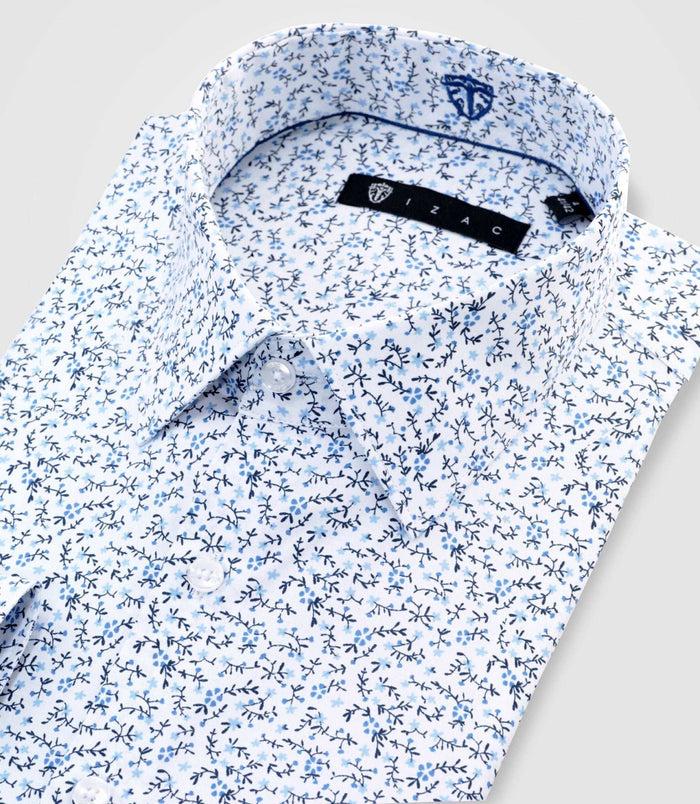 Izac Chemise à Imprimé Floral Bleu "Danielout"