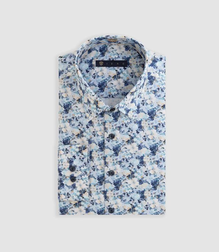 izac Chemise à imprimé floral bleu "Deby"