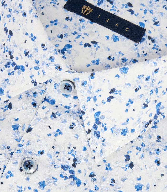 Izac Chemise à Imprimé Floral Bleu "Madec"