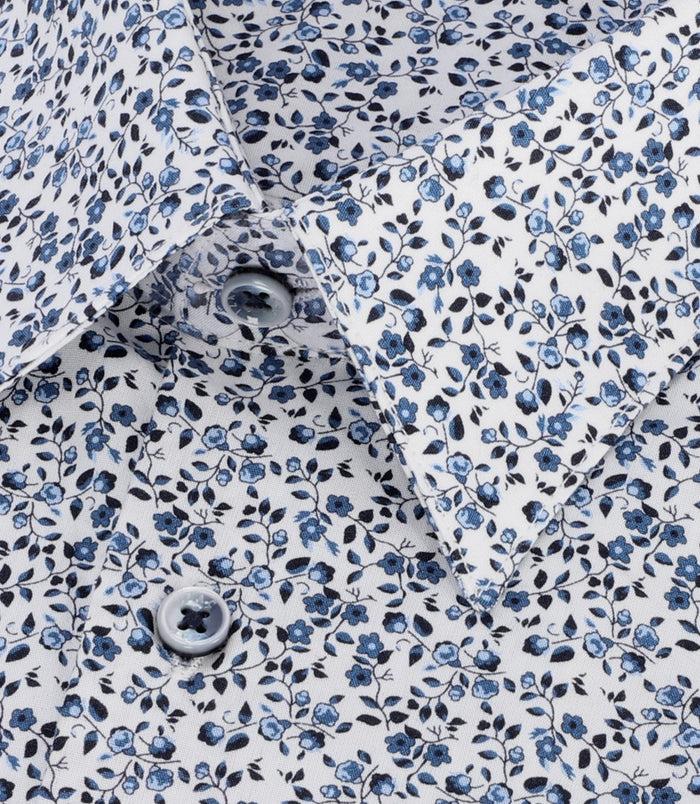 Izac Chemise à Imprimé Floral Bleu PERRUCHE