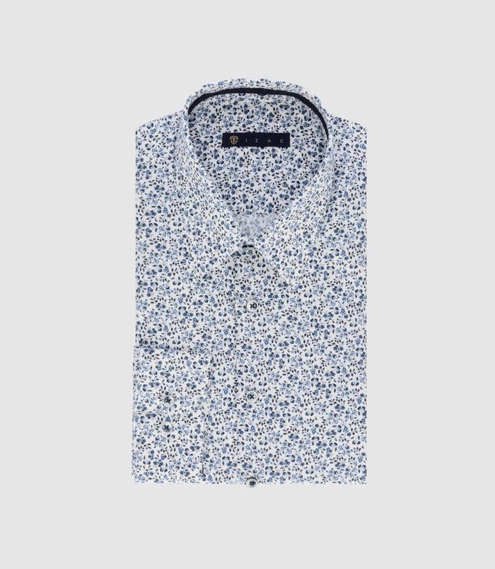 izac Chemise à imprimé floral bleu PERRUCHE
