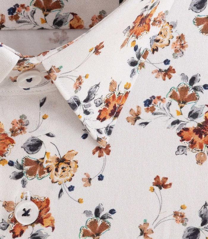 Izac Chemise à Imprimé Floral Camel "Derek"