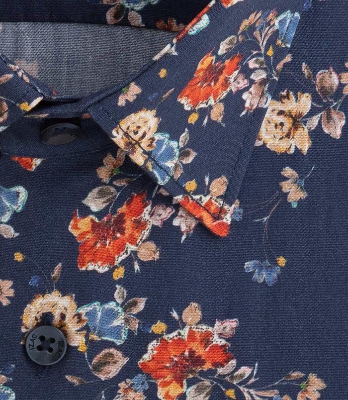 Izac Chemise à Imprimé Floral Marine "Derek"