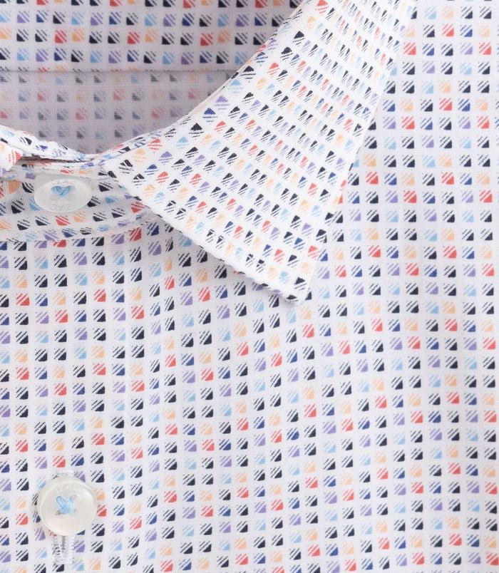 Izac Chemise à Imprimé Geometrique Blanche "Dave"