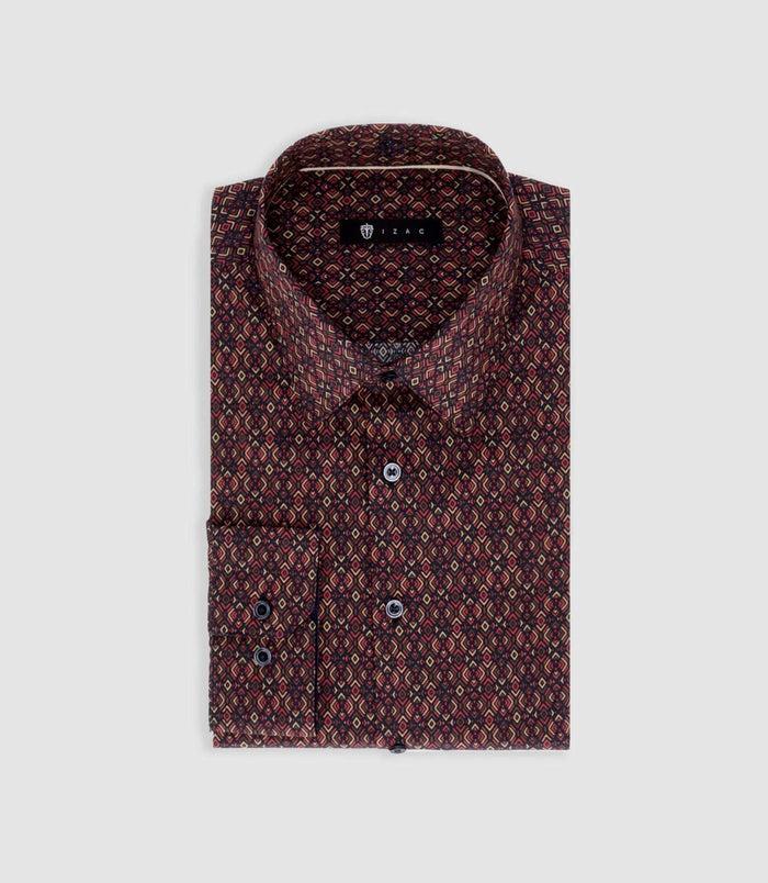 izac Chemise à imprimé géométrique marine PACCO