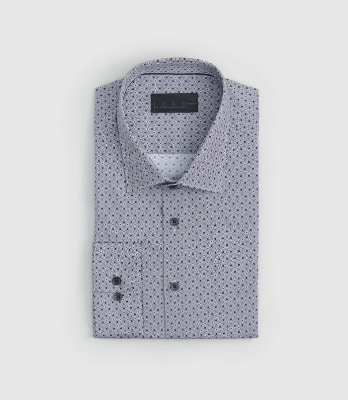 izac Chemise à imprimé gris "Soiree"