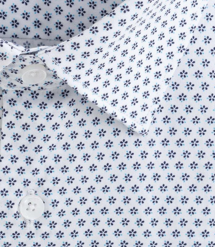 Izac Chemise à Imprimé Micro Motif Blanche "Diego"