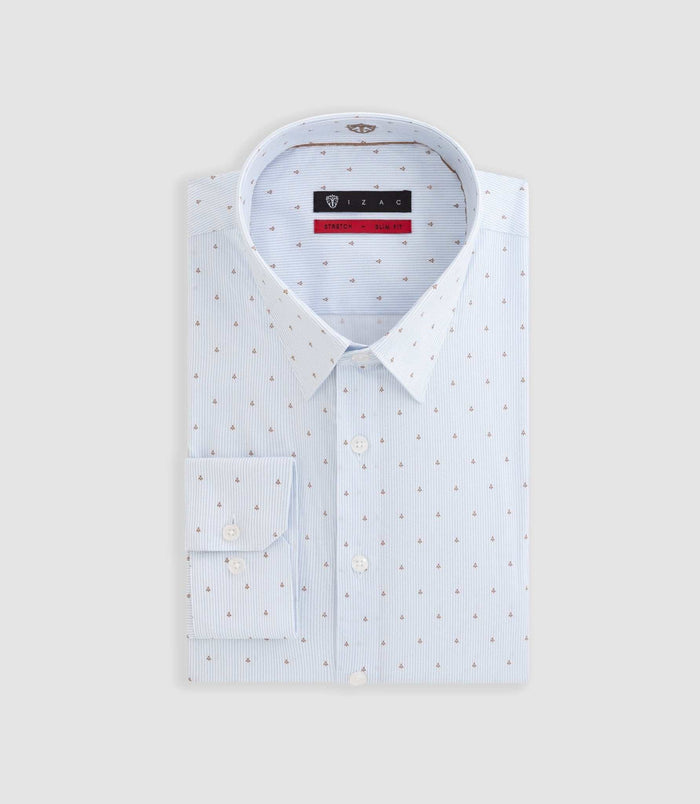 izac Chemise à imprimé micro motif ciel "Destin"