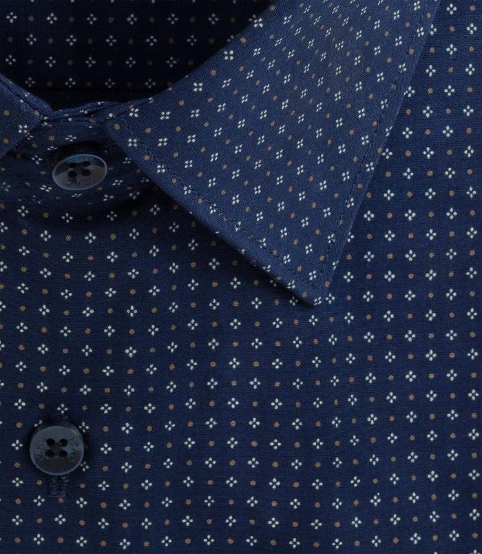 Izac Chemise à Imprimé Micro Motif Marine "Dixon"