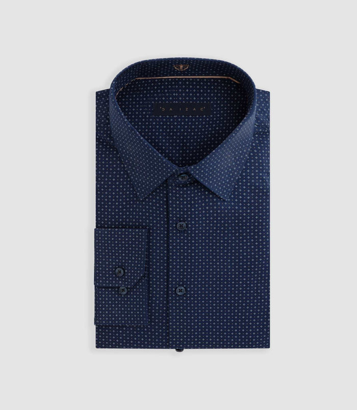 izac Chemise à imprimé micro motif marine "Dixon"