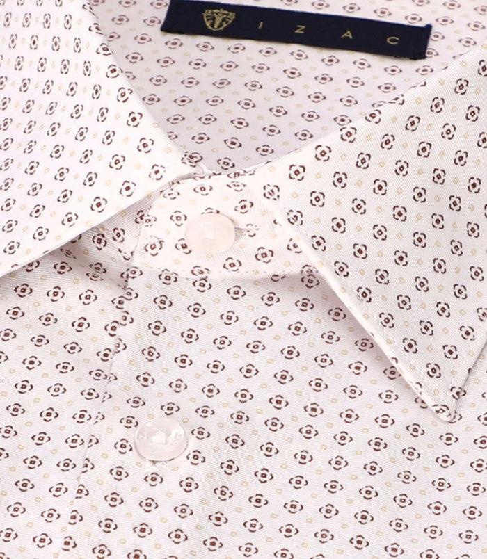 Izac Chemise à Imprimé Micro Motifs Blanc PEDRO