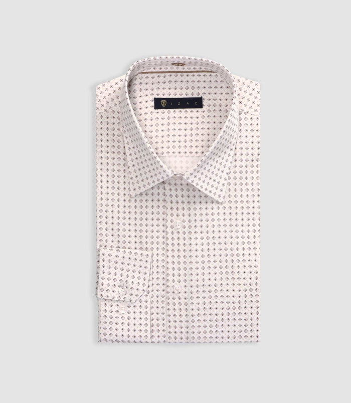 izac Chemise à imprimé micro motifs blanc PEDRO