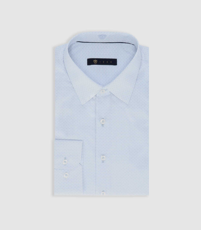 Izac Chemise à Imprimé Micro Motifs Ciel PABLITO