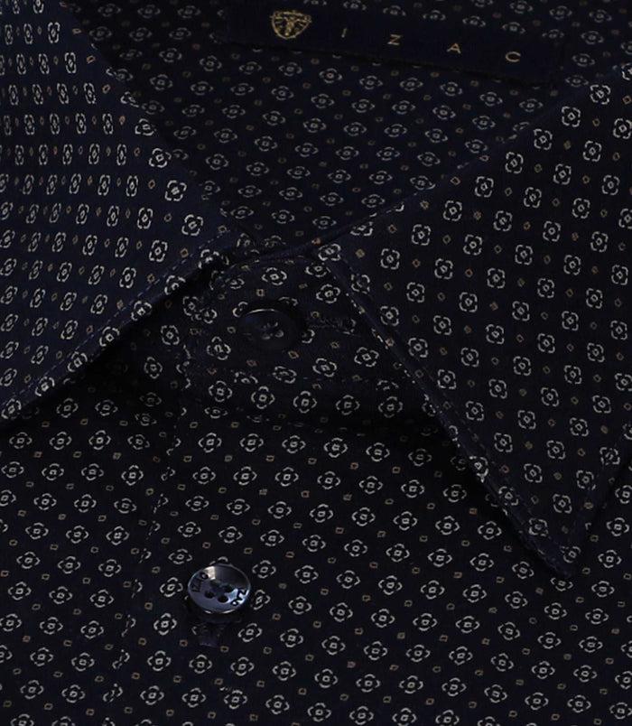 Izac Chemise à Imprimé Micro Motifs Marine PEDROBT