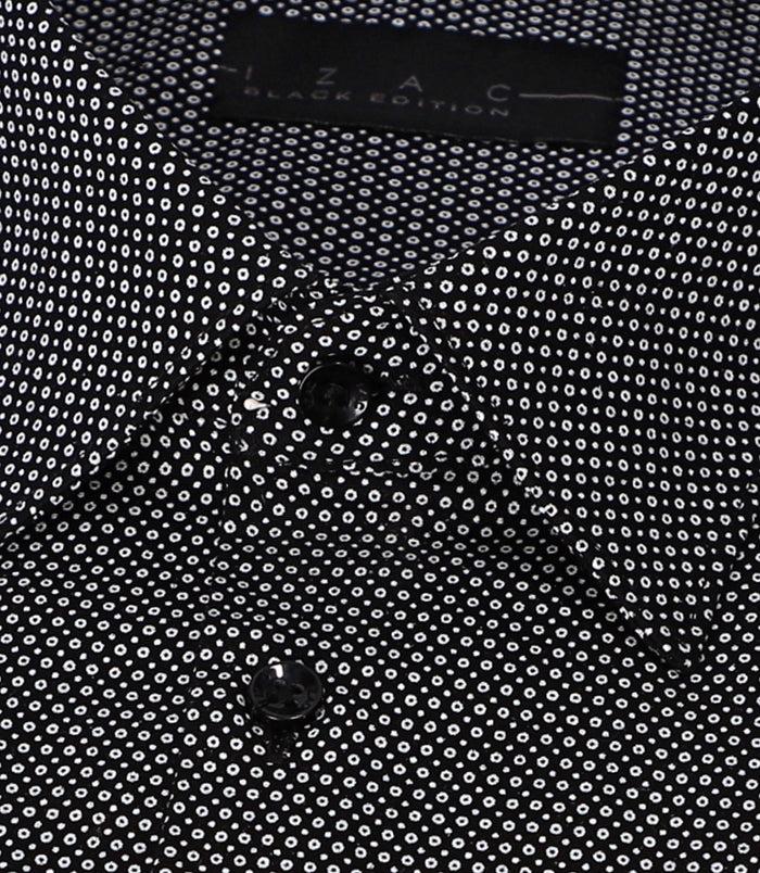 Izac Chemise à Imprimé Micro Motifs Noir PEPIN