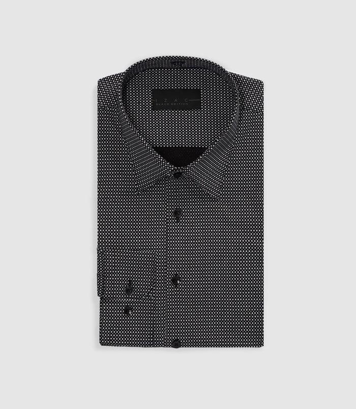 Izac Chemise à Imprimé Micro Motifs Noir PEPIN