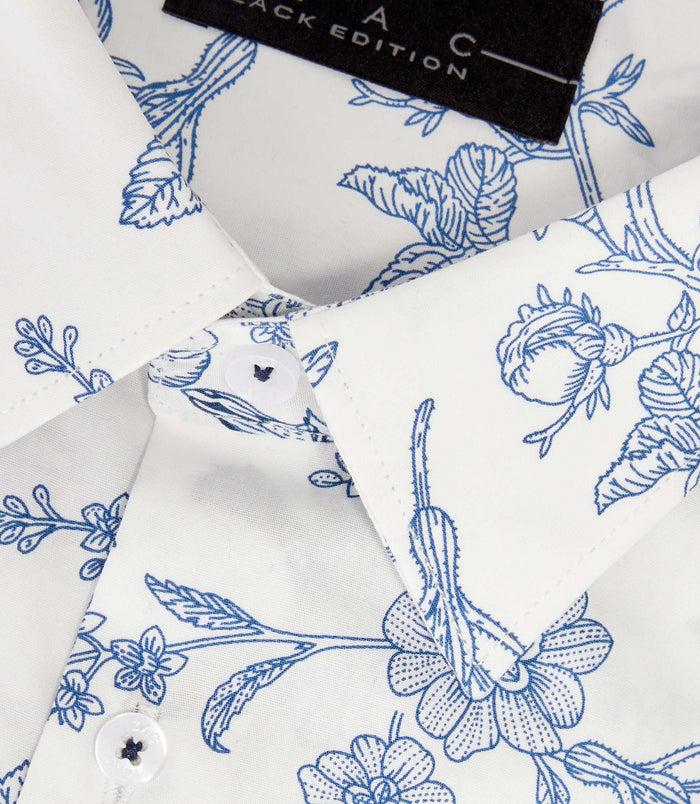 Izac Chemise à Imprimé Oiseaux Blanche "Maelo"