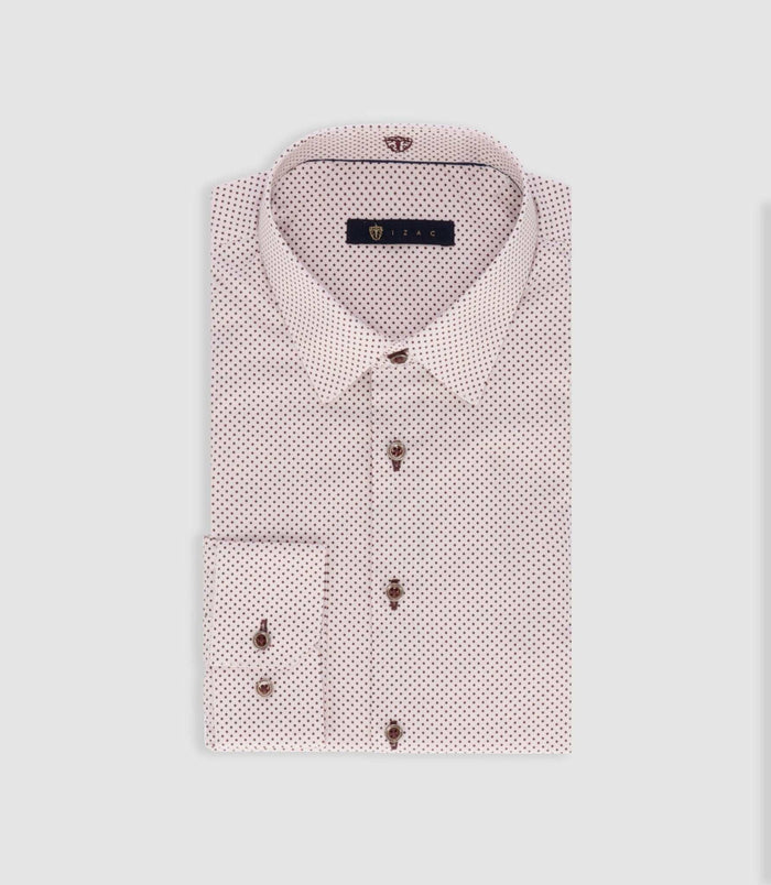 Izac Chemise à Imprimé Pois Bordeaux PARKER