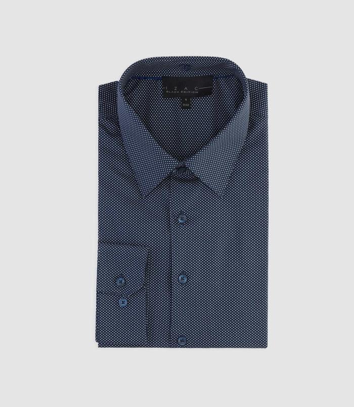 izac Chemise à imprimé pois marine PATRICE