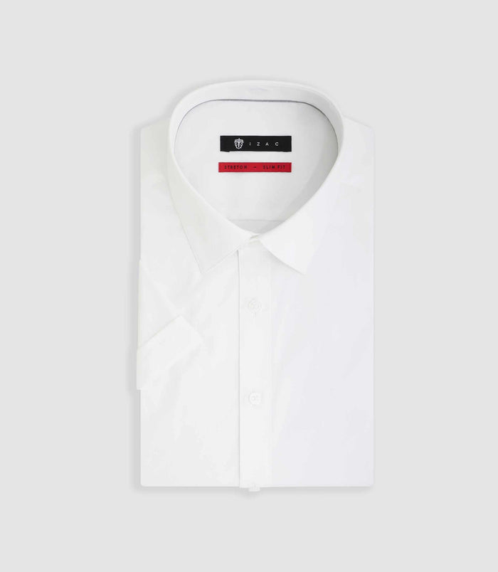Izac Chemise à Manches Courtes Blanche "Mange"