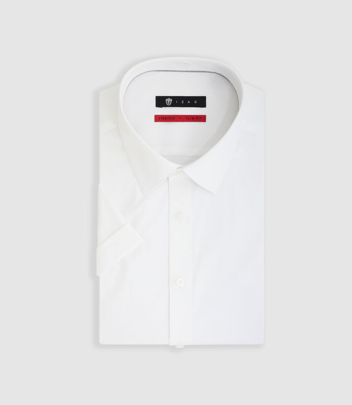 izac Chemise à manches courtes blanche "Mange"
