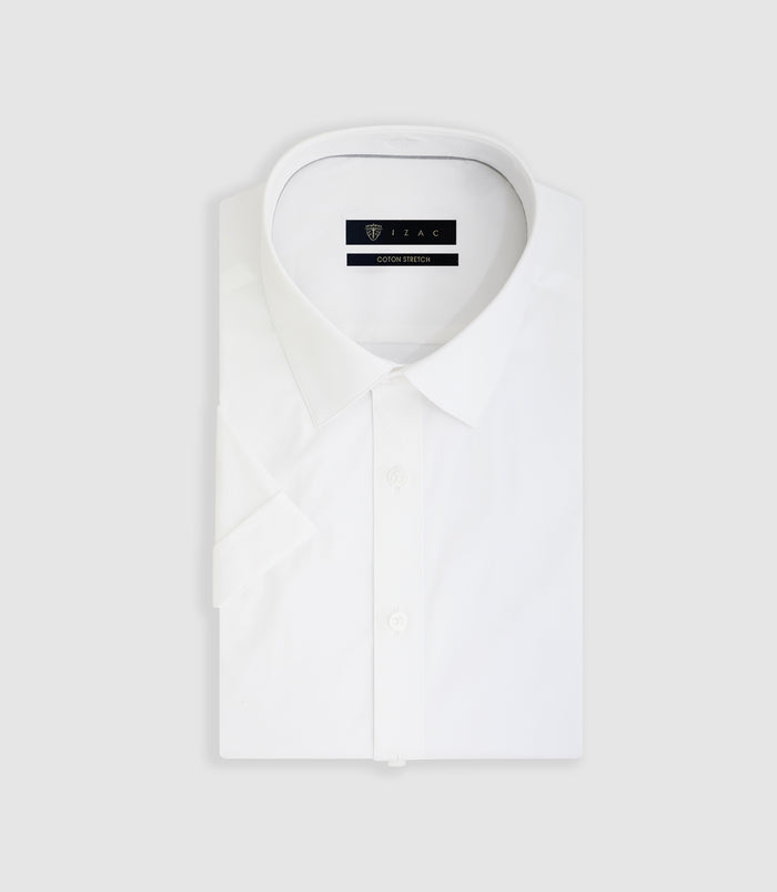 Izac Chemise à Manches Courtes Blanche MANGEOUT