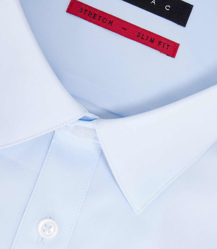 Izac Chemise à Manches Courtes Bleu Ciel "Mange"