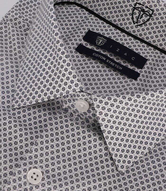 Izac Chemise à Micro Motifs Noire
