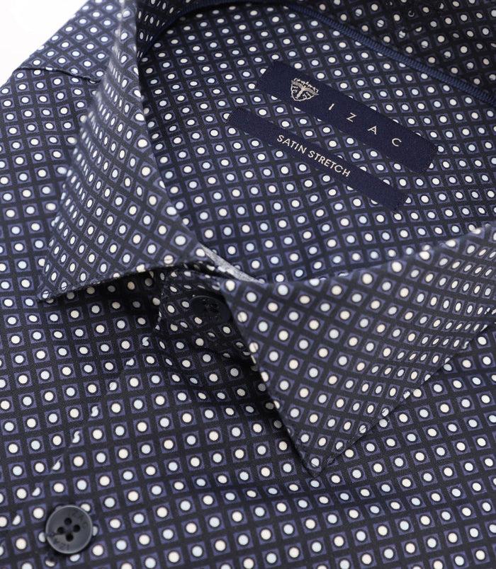 Izac Chemise à Pois Marine