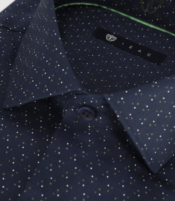 Izac Chemise à Pois Marine