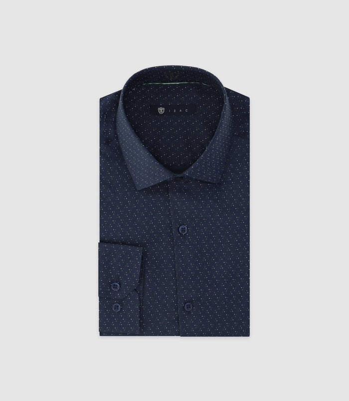 izac Chemise à pois marine