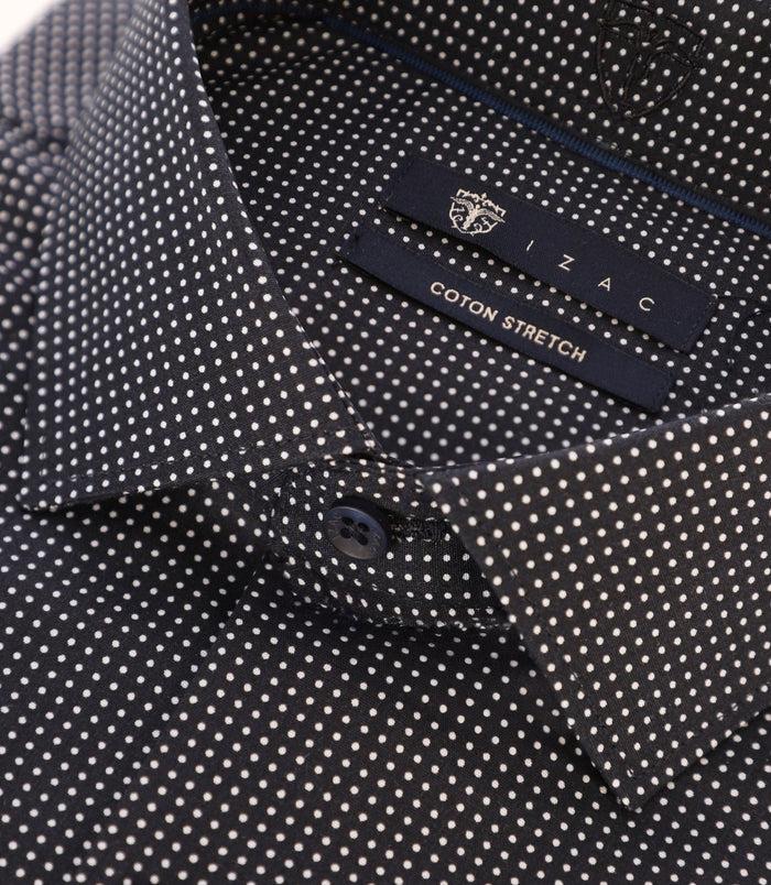 Izac Chemise à Pois Marine
