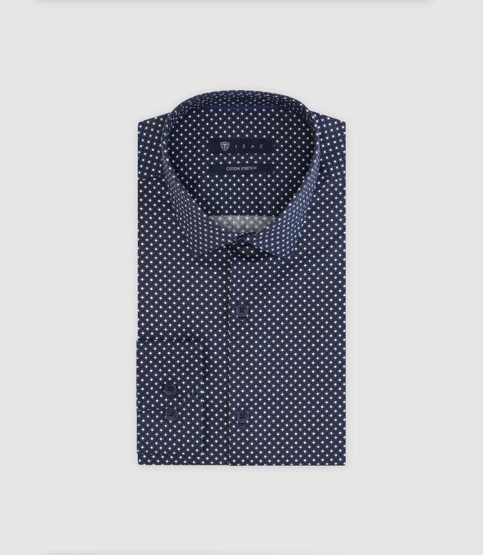 izac Chemise à pois marine