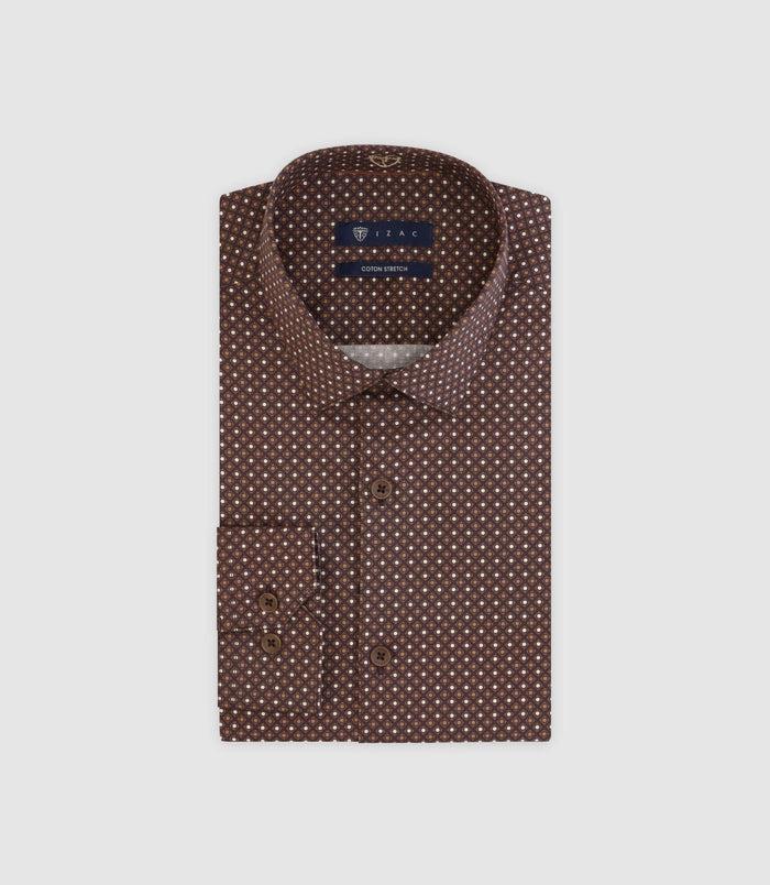 izac Chemise à pois marron