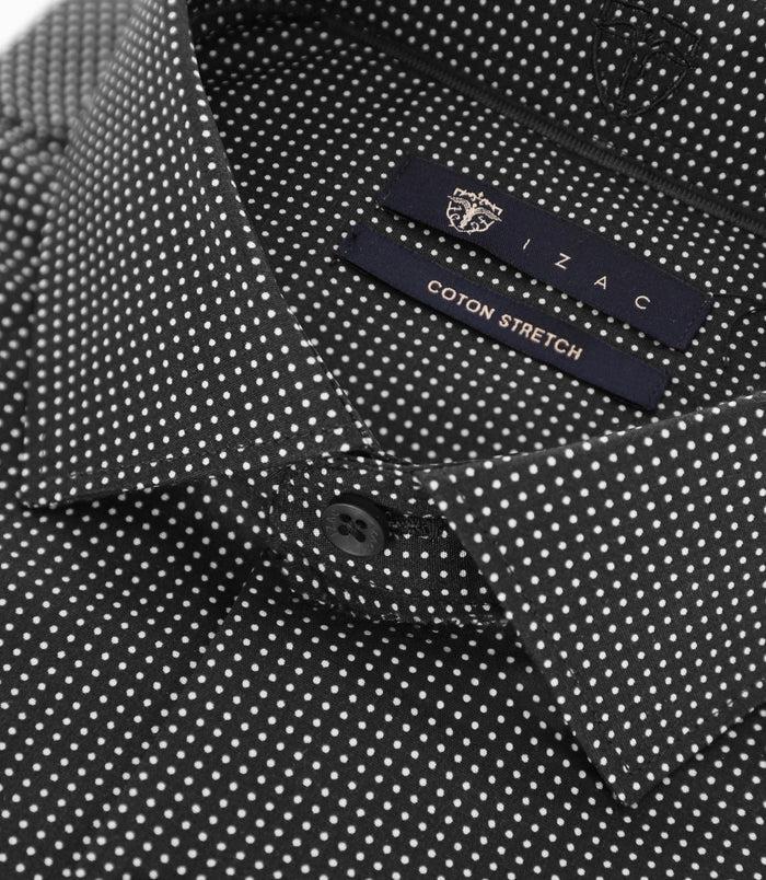 Izac Chemise à Pois Noire