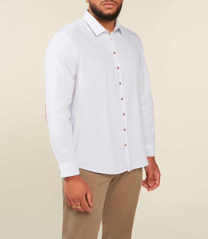 Izac Chemise à Rayures Blanche Et Camel JULESBT
