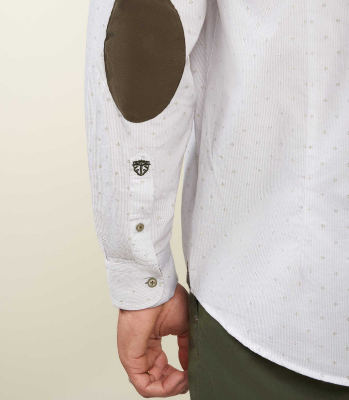 Izac Chemise à Rayures Blanche Et Kaki JULESBT