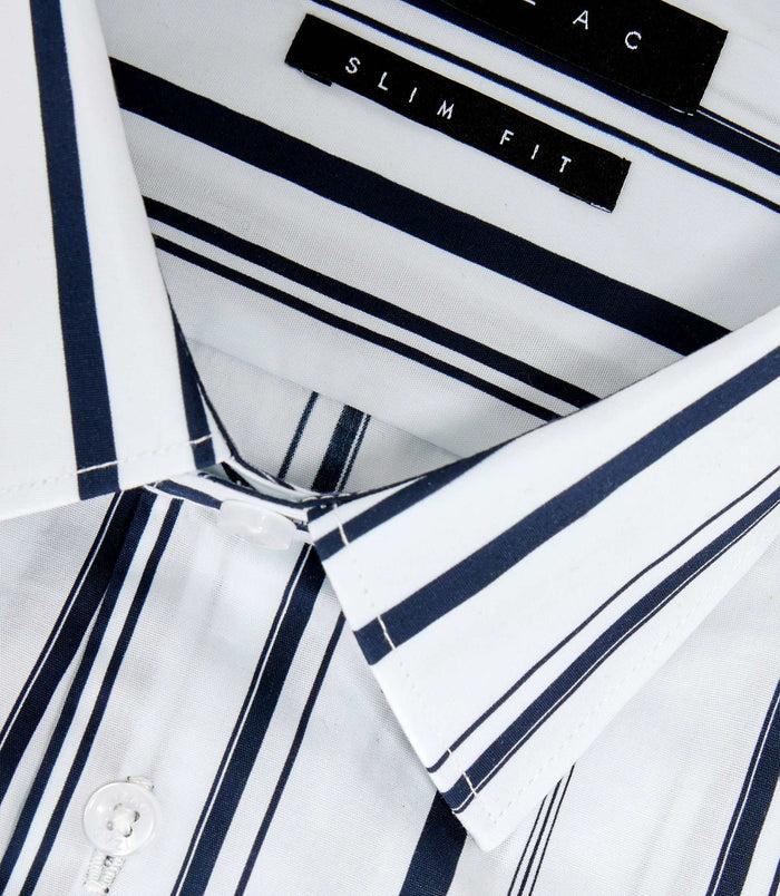 Izac Chemise à Rayures Blanche Et Marine "Manil"