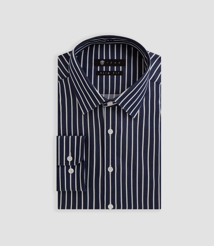 Izac Chemise à Rayures Bleu "Bilale"