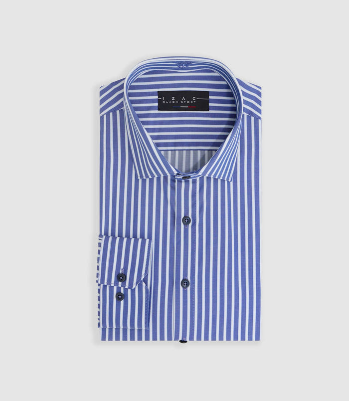 Izac Chemise à Rayures Bleu Ciel "Mayol"