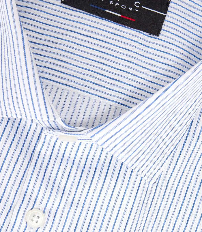 Izac Chemise à Rayures Bleu Ciel "Mazen"